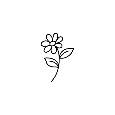 Daisy Illustration Simple, Simple Daisy Drawing, Daisy Drawing Simple, Simple Flower Drawings, Easy Flowers To Draw, Small Flower Drawings, Daisy Tattoos, Daisy Doodle, Daisy Drawing