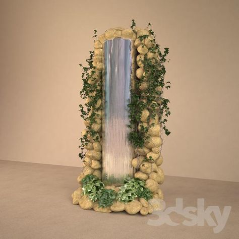 Waterfall mirror Waterfall Mirror, Tea Ideas, Urban Environment, In 3d, Download File, Decorative Objects, Glass Vase, Nursery, Vase