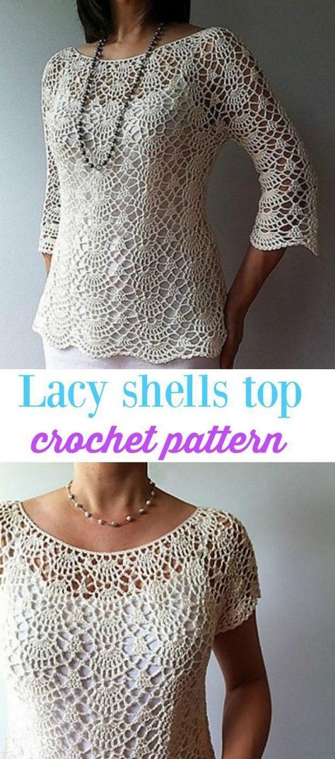 Crochet Top Pattern Summer, Summer Crochet Top, Ladies Tops Patterns, Háčkovaná Čipka, Débardeurs Au Crochet, Crochet Blouse Pattern, Summer Top Pattern, Lacy Crochet, Cardigan Au Crochet