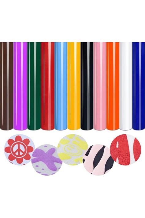 Tintnut Puff Vinyl Heat Transfer, 11 Sheets, 12 x 10inches, 3D Foaming Puff Colorful HTV Iron on Vinyl for T-Shirts DIY Compatible with Cricut or Silhoutte Cameo Puff Vinyl, Vinyl Roll, Vinyl Heat Transfer, Vinyl Rolls, Shirt Diy, Heat Press Machine, Htv Vinyl, Shirt Pillow, Pillow Fabric