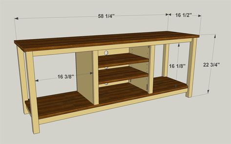 Easy-To-Build TV Stand - buildsomething.com Homemade Tv Stand, Easel Tv Stand, Diy Furniture Nightstand, Build A Tv Stand, Blue Tv Stand, Simple Tv Stand, Tv Stand Plans, Diy Furniture Tv Stand, Tv Stand With Drawers