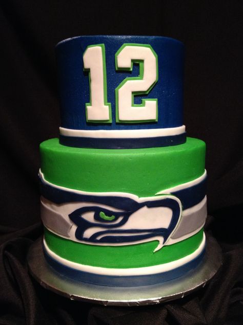 Go Seahawks!!! Seahawk Cake, Green Bay Cake, Seattle Seahawks Cake, Seahawks Cake, Seahawks Party, Christian Cakes, Football Cakes, Seahawks Colors, Seahawks Football