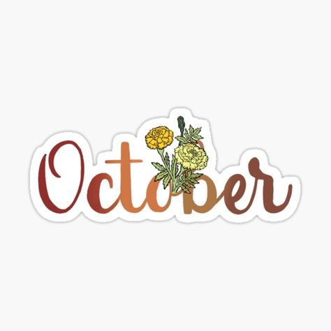 October Stickers, America Flag Wallpaper, October Month, Monthly Stickers, Flag Wallpaper, Month Of October, Redbubble Stickers, Month Stickers, October Birthday