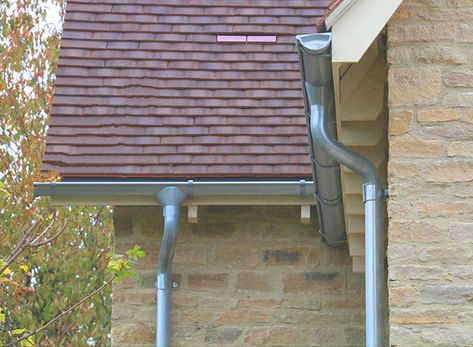 Galvanised Guttering, Galvanized Gutters, Seamless Gutters, Copper Gutters, Side Extension, How To Install Gutters, Exterior Inspiration, Farm Cottage, Building Contractors