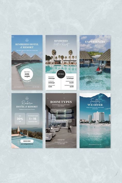 Elegant Staycation Hotel Promotion Your Story - Free Canva Template Vacation Rental Instagram Feed, Instagram Post Ideas Travel, Travel Agency Feed Instagram, Travel Agency Story Ideas, Travel Agency Graphic Design, Travel Instagram Feed Ideas, Travel Promotion Design, Posters Templates Design, Hotels Creative Ads