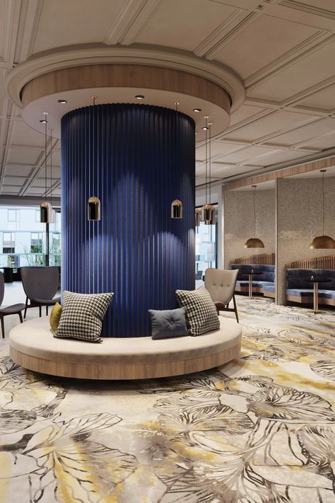 Acoustic Solutions for the Open Office | by Turf Round Column Design, Column Design Interior, Interior Pillars, Modern Column, Round Column, Interior Columns, Sitting Rooms, Pillar Design, Column Design