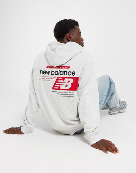 Grey New Balance Oversized Hoodie - JD Sports Grey New Balance, Pushing Boundaries, Loose Sleeves, Streetwear Men, Streetwear Men Outfits, Oversized Hoodie, Jd Sports, Oversize Hoodie, Winter Outfit