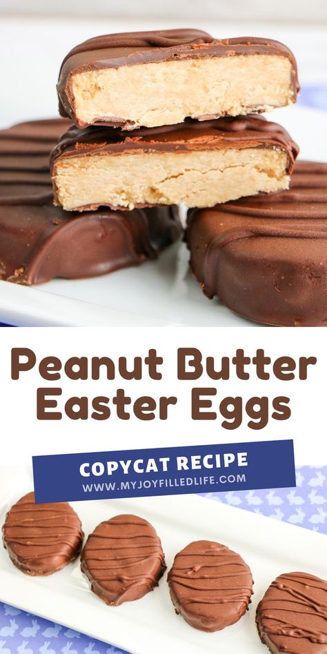 These Homemade Peanut Butter Eggs are simply amazing! No need for the store-bought ones when you can make your own delicious peanut butter Easter eggs at home! These are perfect for Easter desserts and a fun way to create together in the kitchen. Homemade Peanut Butter Eggs, Make Your Own Peanut Butter, Peanut Butter Easter Eggs, Cookie Recipes For Kids, Peanut Butter Eggs, Chocolate Garnishes, Dessert Recipies, Holiday Recipes Christmas, Homemade Peanut Butter