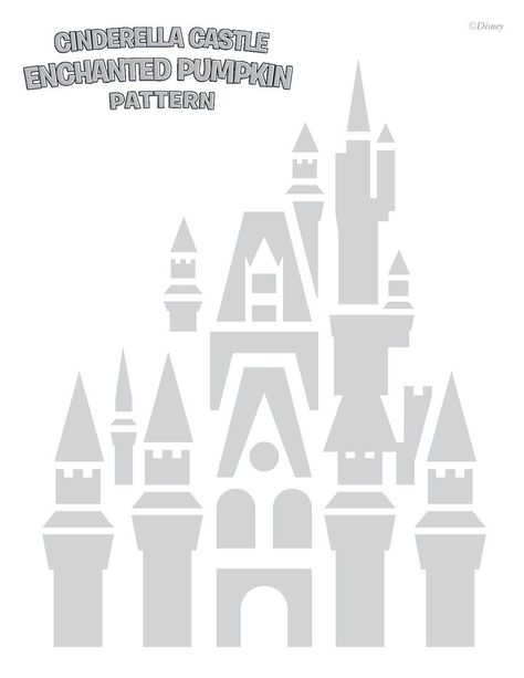 Disney - Cinderella Castle  Free Halloween pumpkin carving stencil design template pattern Disney Castle Stencil, Castle Pumpkin Carving, Cinderella Pumpkin Carving, Pumpkin Stencils Free Templates, Disney Pumpkin Carving Ideas, Disney Pumpkin Stencils, Disney Pumpkin Carving Templates, Disney Stencils, Castle Pumpkin