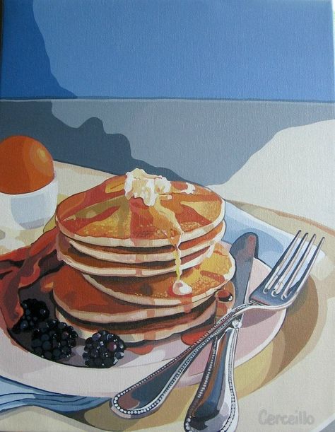 He Made Me Breakfast by Stephen Cerceillo Advanced Higher Art, Plate Drawing, Pancake Art, Foodie Art, Food Painting, Daily Painting, Ap Art, Still Life Art, Realistic Art