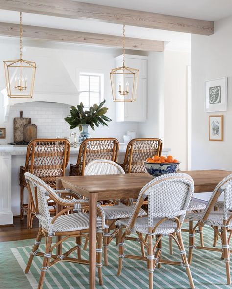 Serena and Lily | A Fresh Approach to Home Grandmillenial Style Interiors, Coastal Dining Room Table, Kitchen Breakfast Room, French Bistro Chairs, Coastal Dining Room, Classic White Kitchen, Sale Ideas, Serena Lily, Dining Room Table Set