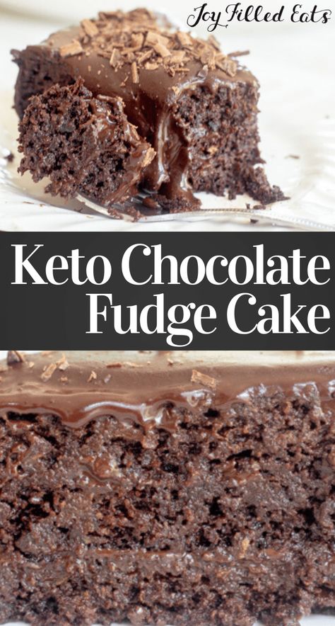 This is the ultimate Keto Chocolate Cake recipe. Every bite is fudgy, ultra-rich, and incredible. If you have been looking for a dessert that will impress pretty much anyone, you have finally found it. Delicious chocolate cake topped with a silky chocolate frosting is sure to please. It’s low carb, sugar-free, grain-free, gluten-free, and trim healthy mama friendly too. Keto Chocolate Fudge, Keto Chocolate Cake, Low Carb Cake, Joy Filled Eats, Thm Desserts, Lost 100 Pounds, Keto Cake, Keto Brownies, Tasty Chocolate Cake