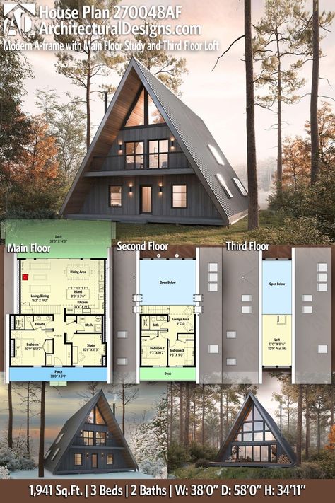 A Frame 3 Bedroom, A Frame Modular Home, Aframe Cabin Floorplan, A Frame Floor Plans 3 Bedroom, Large A Frame House Plans, A Frame Cabin Floor Plans, A Frame Floor Plans, Mountain House Design, A Frame Cabin Plans