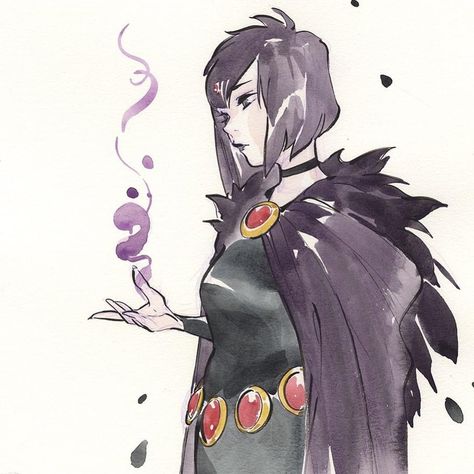 Peach Momoko, The New Teen Titans, Teen Titans Fanart, Raven Art, Raven Teen Titans, Superhero Characters, Universe Art, Character Wallpaper, Comic Artist