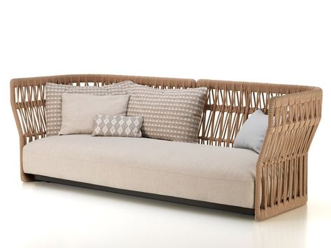 Download the catalogue and request prices of Cliff | 3 seater garden sofa By talenti, 3 seater rope garden sofa design Ludovica+Roberto Palomba, cliff Collection Patio Couch, Rattan Outdoor, Rattan Weave, Outdoor Environment, Outdoor Couch, Natural Element, Rattan Sofa, Sofa Colors, Random Colors