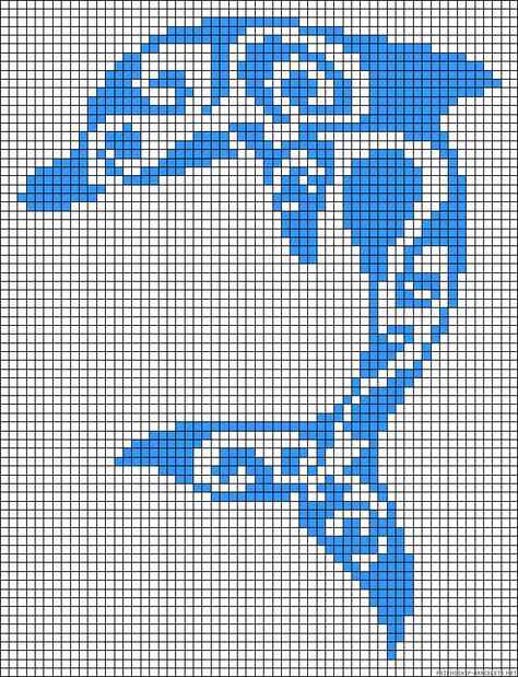 2 colors dimensions 59x77 includes arrow diagram dolphin Pixel Art Animals, Modele Pixel Art, Graph Crochet, Embroidery Alphabet, Pixel Crochet, Pixel Pattern, Pixel Art Pattern, Cross Stitch Animals, Bead Loom Patterns