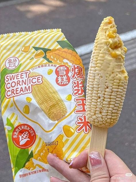 Sweet Corn Ice Cream, Korean Ice Cream, Corn Ice Cream, Pretty Dessert, Design Fails, Cute Snacks, Delicacy Food, Yummy Comfort Food, Japanese Snacks