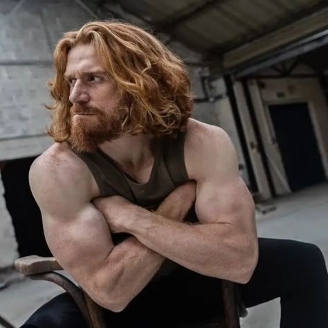 Paul Bullion, Barbarian Character Design Male, Cell Block Tango, Male Art Photography, Red Wolves, Red Hair Men, Surfer Hair, Redhead Men, Epic Characters