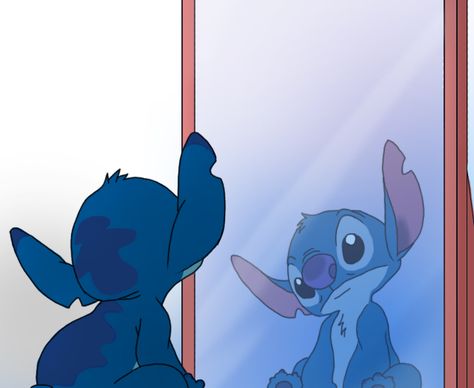 Stitch: mirror by chocolatecherry on deviantART Stitch App Icons, Stitch App, Experiment 626, Lilo And Stitch Drawings, Stitch Drawing, Disney Phone Wallpaper, Stitch Pictures, Stitch Cartoon, Stitch And Angel