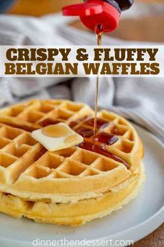 Best Waffle Recipe, Belgian Waffles Recipe, Waffle Iron Recipes, Belgium Waffles, Waffle Maker Recipes, Waffles Recipe, Homemade Waffles, Waffle Toppings, French Toast Easy