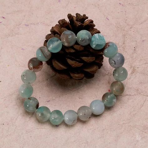 Aqua Chalcedony Gemstone Bracelet Stretch Handmade Natural Bracelet Birthday Fine jewelry Aqua Chalcedony, Silver Design, Nature Bracelets, Gemstone Bracelet, Handmade Natural, Fine Jewelry, 925 Sterling Silver, Bracelet, Gemstones