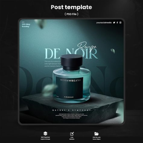 Perfume Social Media Design, Perfume Poster, Vector Template, Sale Sale, Post Templates, Psd Files, Media Post, Social Media Design, Soft Lighting