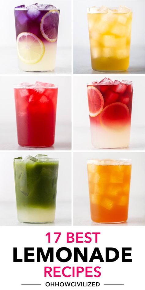 Types Of Lemonade, Pea Flower Lemonade, Butterfly Pea Flower Lemonade, Flower Lemonade, Resep Sushi, Good Lemonade Recipe, Breakfast Drinks, Best Lemonade, Iced Drinks Recipes