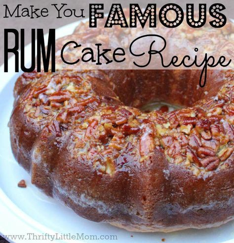 Make You Famous Rum Cake Recipe. The perfect cake to impress all your friends and neighbors with! Super easy to make! Alcohol Deserts, Burnt Pan, Rum Cake Recipe, Kentucky Butter Cake, Savory Cakes, Ladies Luncheon, Creative Cooking, Vegetarian Cake, Recipes Cake