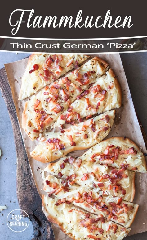 Flammkuchen Recipe, German Pizza, German Dinner, Best German Food, Easy German Recipes, Traditional German Food, German Food Recipes, German Food Authentic, Food Authentic