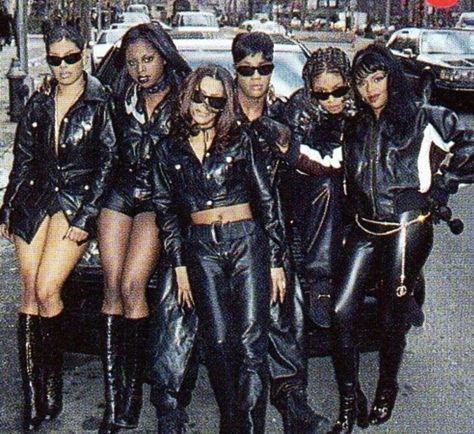 R&B group Total, Rapper Foxy Brown,  Lil  Kim Da Brat, Foxy Brown, 90s Hip Hop Fashion, Lil Kim, Vintage Black Glamour, Looks Party, Linda Evangelista, Female Rappers, Afro Punk