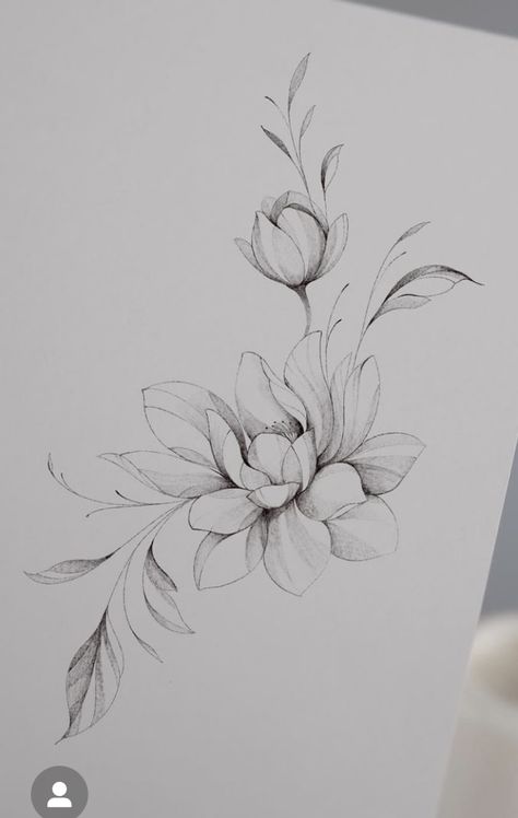 Magnolia Tatoos Tattoo Ideas, Water Lily Flower Tattoo Designs, Boho Hip Tattoo, Magnolia Flower Tattoo Designs, Magnolia Tattoo Thigh, Magnolia Wrap Around Tattoo, Magnolia Back Tattoo, Line Tattoos Flower, Magnolia Shoulder Tattoo