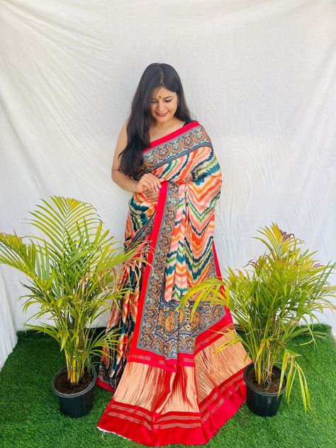 **Stock clearance sele** Digital leriya patoda print with n blouse Material Modal Silk With zari pallu saree 6.5 meter length with blouse Offer Price 4500/- Go get it fast.. ⏩ Actual price - 5200/- *BEST QULITY* #dfeminineshoppeestore DM for orders!!!!!!!. Dr Neeta sharma -8827366281 Siri Designers, Patola Print, Print Saree, Stock Clearance, Blouse Material, Silk Sarees Online, Printed Sarees, Sarees Online, Silk Fabric