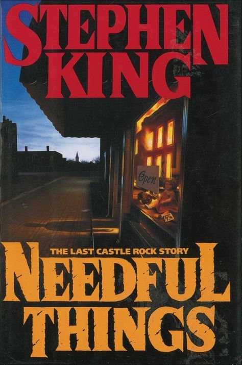 *Needful Things | 11 Essential Stephen King Books. I loved this one, but of course I did, it's Stephen King! Needful Things Stephen King Art, Needful Things Stephen King, Stephen King Needful Things, The Last Castle, Horror Poster, Steven King, Stephen King Novels, Stephen King Books, Case File