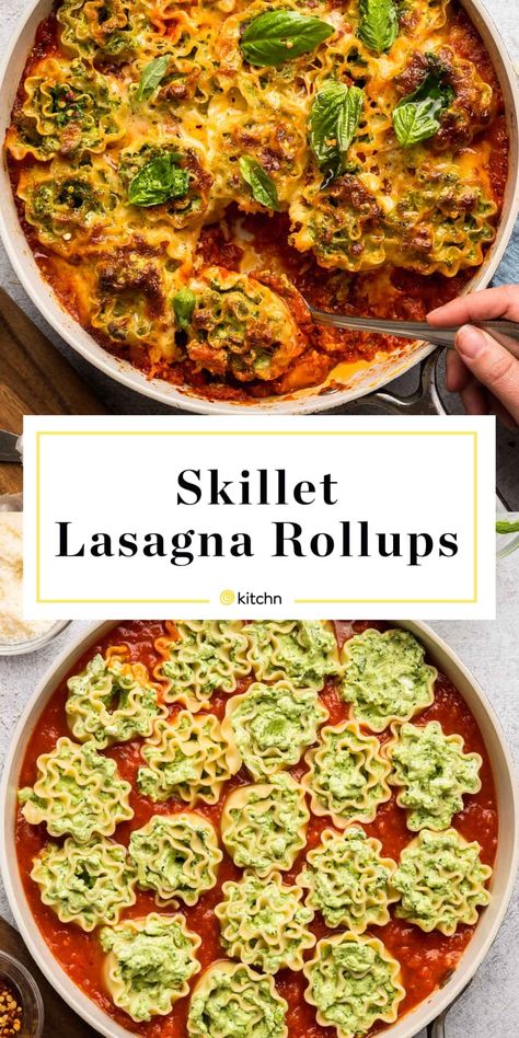 Crispy Lasagna, Kale Pesto Recipe, Pesto Lasagna, Yummy Noodles, Meatless Mains, Lasagna Roll Ups, Recipe Shrimp, Skillet Lasagna, Lasagna Roll