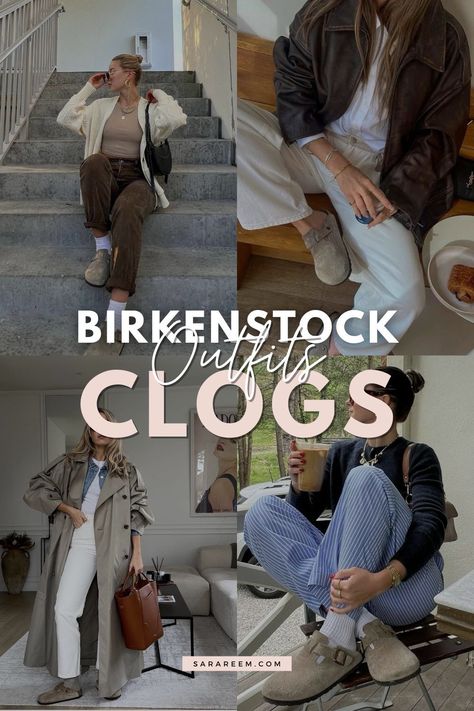 Looking for cozy and stylish outfit inspiration this fall and winter? Check out these cute and comfy Birkenstock clogs outfit ideas! From casual, laid-back looks to chic, layered styles, Birkenstock clogs are the perfect addition to your seasonal wardrobe. Whether you're running errands or meeting friends for coffee, these outfit ideas will keep you feeling cozy and cute all season long. Get inspired with the best Birkenstock clogs outfit ideas for fall and winter! #BirkenstockClogsOutfit Birkenstocks With Leggings Outfit, Clogs And Socks Outfit Winter, Outfits With Birkenstock Clogs Fall, Birkenstock Loafers Outfit, Fall Birkenstock Outfits With Socks, Birkenstock Clogs And Jeans, Clogs With Jeans Outfit, Winter Birkenstock Clog Outfit, Fall Outfits Berkinstocks