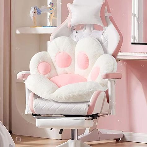 Ditucu Cat Paw Cushion Comfy Kawaii Chair Cushion 27.5 x 23.6 inch Bear Paw Lazy Sofa Office Floor Pillow Cute Plush Seat Pad for Gaming Chair for Bedroom Decor White Available in many colors Kawaii Chair, Paw Cushion, Bedroom Ideas Baddie, Gamer Chair, Chaise Gaming, Girly Apartment Decor, Office Chair Cushion, Office Floor, Cute Stuff