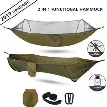 Portable Camping Hammock with Mosquito Net and Rain Fly Tarp,Hammock Canopy Nylon Hammocks Double Hammock Hiking Patio Furniture - AliExpress One Man Tent, Sleeping Hammock, Pop Up Frame, Travel Hammock, Hammock With Mosquito Net, Bug Net, Net Lights, Portable Hammock, Bush Craft