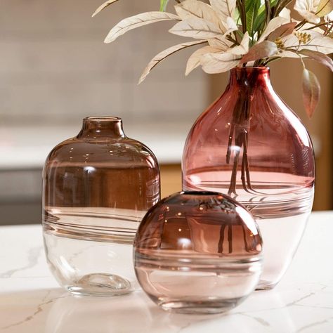 Eclectic Vases, Clear Glass Vase, Clear Vases, Warm Taupe, Vase Arrangements, Clear Glass Vases, Table Vases, Glass Vases, Vase Set