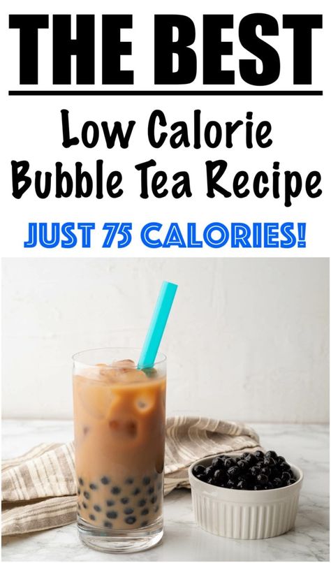 Low Calorie Bubble Tea Recipe {Boba Milk Tea Recipe} Boba Milk Tea Recipe, Tapioca Bubble Tea, Milk Tea Recipe, 500 Calories Recipes, Shopping List Printable, Boba Tea Recipe, Boba Recipe, Tea Lattes, Bubble Tea Recipe