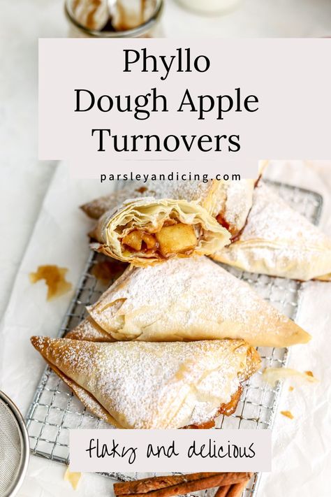 Phyllo Pastry Recipes Dessert, Spiced Apple Pie, Philo Dough, Apple Turnover Recipe, Apple Turnover, Phyllo Dough Recipes, Phyllo Recipes, Turnover Recipes, Icing Recipes