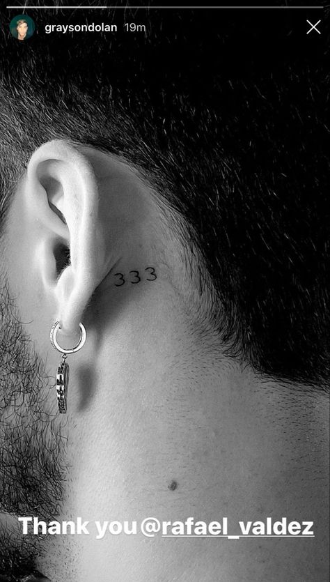 what does this mean 999 Behind Ear Tattoo, Font Tato, Angel Number Tattoo, Behind Ear Tattoos, Tattoo Behind Ear, Number Tattoo, Number Tattoos, Sun Tattoos, Incredible Tattoos