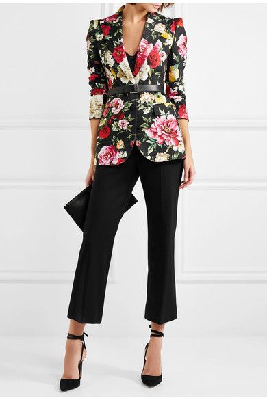 Multicolored Blazer Outfit, Flowered Blazer Outfit, Floral Blazer Outfits For Women, Floral Blazer Outfit, Flower Blazer, Floral Suit Jacket, Clashing Prints, Floral Print Jacket, Floral Print Blazer