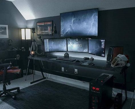 Trading Room Design, Video Gaming Room, Gaming Corner, Trading Room, Gaming Area, Best Gaming Setup, Computer Gaming Room, Desk Setups, Video Game Room Design