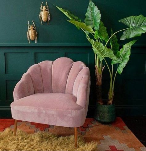 Interior Art Deco, Arte Art Deco, Interior Vintage, Casa Vintage, Lilac Pink, Pink Chair, Room Deco, Occasional Chair, Velvet Chair