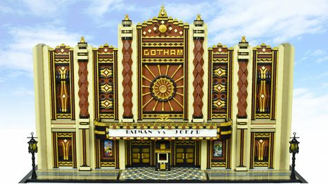 LEGO Art Deco Theater | by Brickbaron Art Deco Theater, Lego Houses, Buildings Art, Lego Buildings, Lego Sculptures, Minecraft Modern, Lego Display, Industrial Inspiration, Lego Table