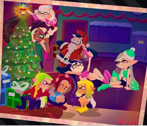 Splatoon Christmas, Splatoon Official Art, Splatoon Squid, Pearl And Marina, Splatoon Memes, Splatoon Art, Splatoon 2 Art, Nintendo Fan Art, Splatoon Comics