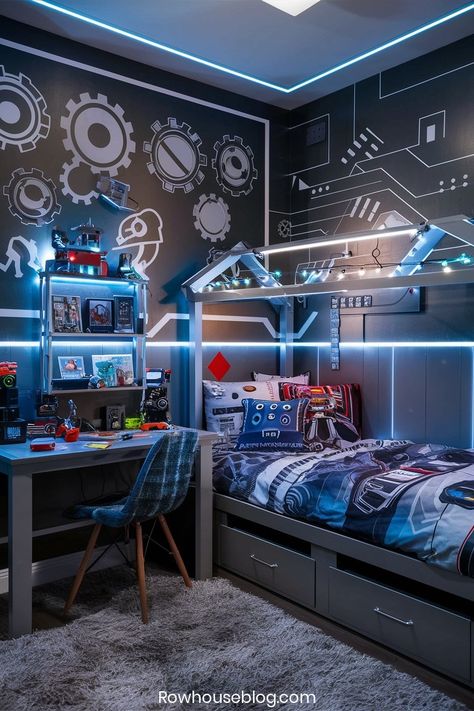 Fuel your little man's imagination with these 15 creative toddler boy bedroom ideas! From adventurous themes to playful designs, find inspiration to create a space your child will love.  🚀🎨  #toddlerboyroom #boysbedroomideas #kidsroomdecor #kidsinteriors #nurserydecor #childrensdecor #playroomideas #montessoriroom #bedroominspiration #diyprojects #homedecor #creativekidsrooms #toddlerlife #momlife #dadlife Small Bedroom Boys Ideas, Boys Small Bedroom, Toddler Boy Bedroom Ideas, Bedroom Ideas Boys, Cool Boys Room, Bedroom Divider, Toddler Boy Bedroom, Pool Garage, Creative Kids Rooms