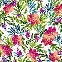 Fabric Diy Projects, Tight Fitted Dresses, Fabric Diy, Tropical Design, Nectarine, Tropical Pattern, Amazon Art, Diy Fabric, Crepe Fabric