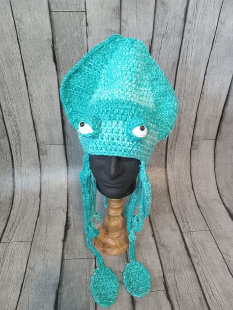 Shark Tale Jellyfish, Shark Beanie, Squid Hat, Crochet Shark, Shark Tale, Festival Gear, Beanie Crochet, Costume Hats, Kraken