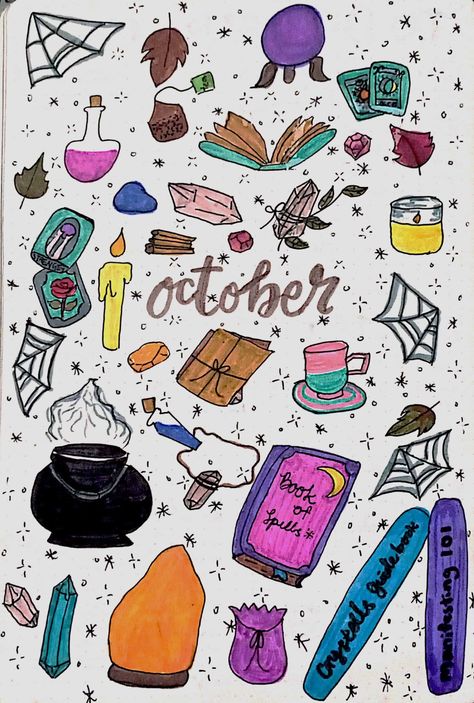 Salt Lamp Drawing, Witchy Bullet Journal, Candles Tarot, Witchy Doodles, Spooky Background, Spooky October, Bullet Journal Cover, Spell Books, Journal Diy